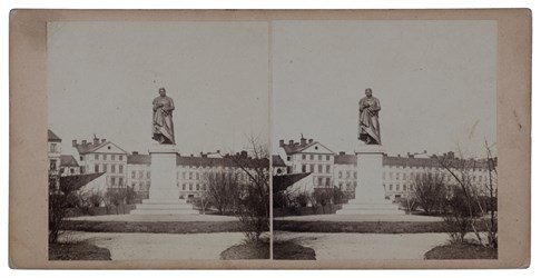  Stereofoto, Berzelius staty, Stockholm